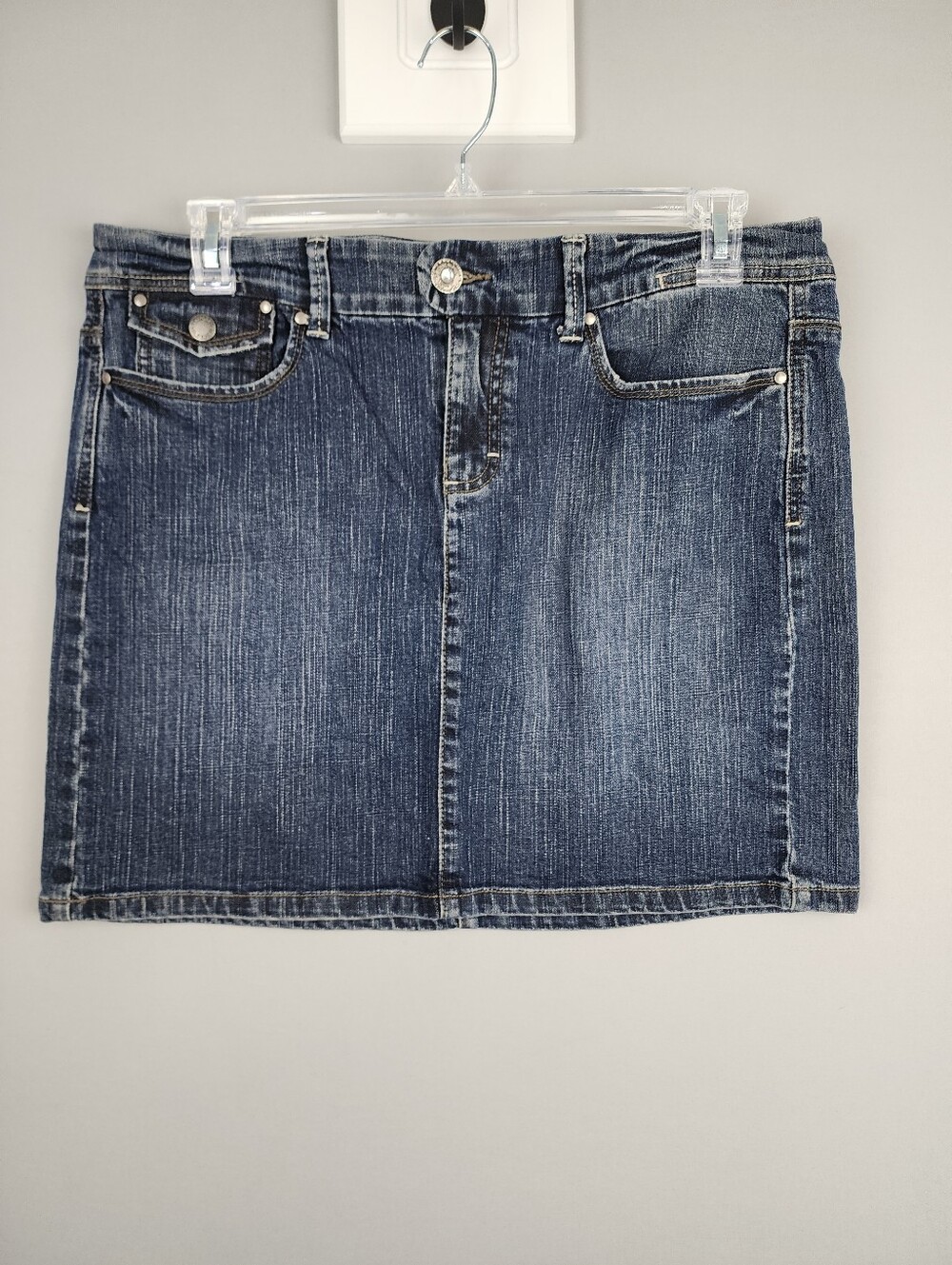 Tommy Hilfiger Denim Skirt Sz 14 Dark Blue Classic